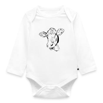 Cow cows - Organic Longsleeve Baby Bodysuit - white - Front