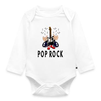 Pop rock - Organic Longsleeve Baby Bodysuit - white - Front