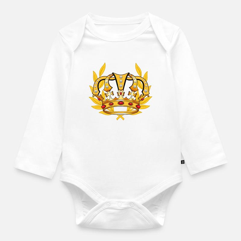 Roi héritier Majesté le prince royal - Body Bébé bio manches longues - blanc