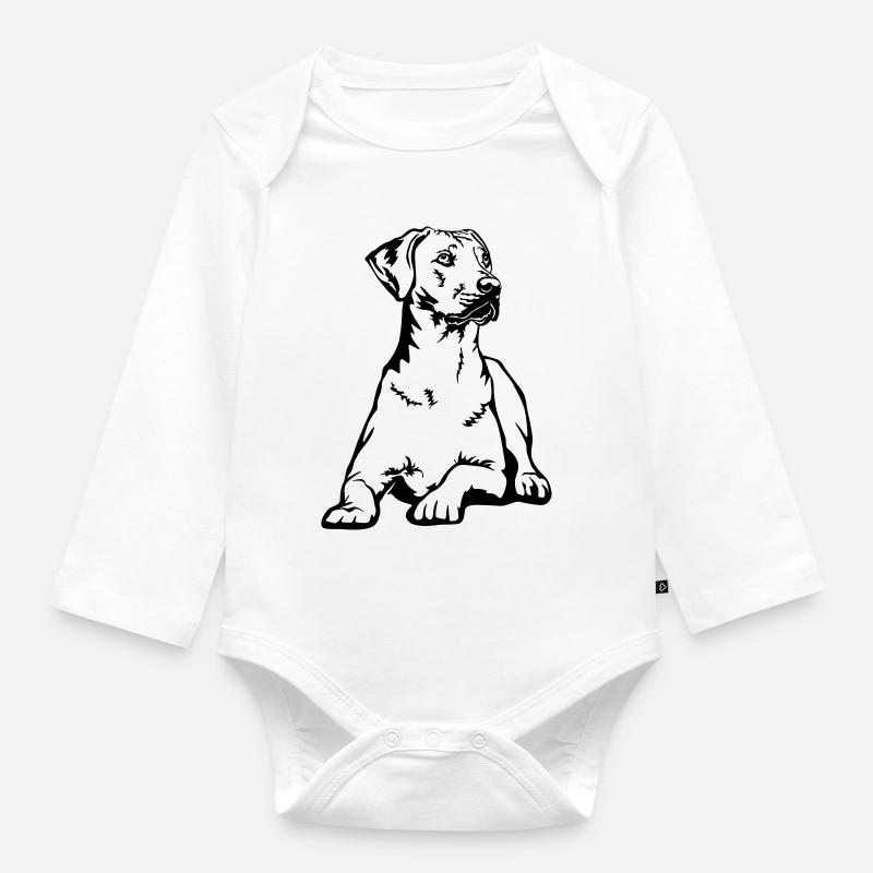 Rhodesian Ridgeback - Baby Bio-Langarm-Body - Weiß