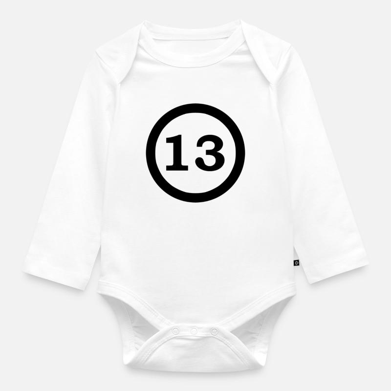Chiffres - Body Bébé bio manches longues - blanc