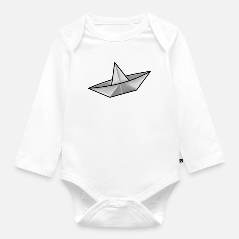 Bateau - Body Bébé bio manches longues - blanc