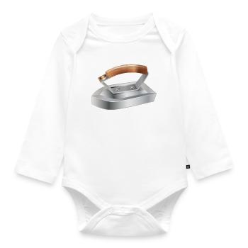 antique iron for nostalgic feelings - Organic Longsleeve Baby Bodysuit - white - Front