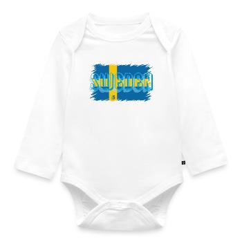 Schweden - Baby Bio-Langarm-Body - Weiß - Vorne
