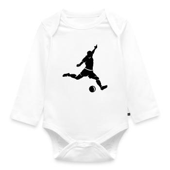 Fußballspieler Torschuss Sport Symbol Illustration - Baby Bio-Langarm-Body - Weiß - Vorne