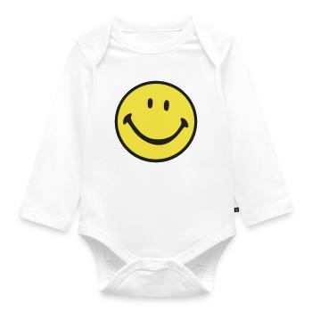 Smile - Organic Longsleeve Baby Bodysuit - white - Front