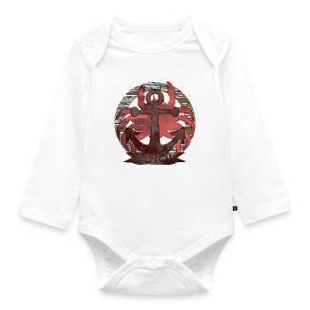 Maritim Krabbe - Baby Bio-Langarm-Body - Weiß - Vorne