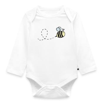 Hummel pastell fliegend - Baby Bio-Langarm-Body - Weiß - Vorne