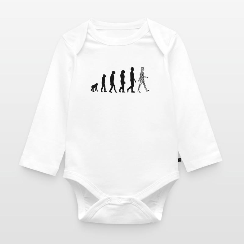Evolution QR Code - Humor Gesundheits-Pass Baby Bio-Langarm-Body