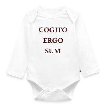Cogito Ergo Sum - Organic Longsleeve Baby Bodysuit - white - Front
