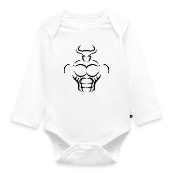 Alpha Taurus Deluxe - Organic Longsleeve Baby Bodysuit - white - Front