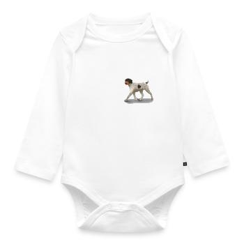 Deutsch Drahthaar Glücklich - Deutsch Drahthaar - Baby Bio-Langarm-Body - Weiß - Vorne