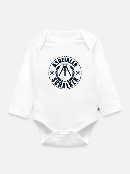 Asozialer Schalker | Gelsenkirchen Schalke - Baby Bio-Langarm-Body - Weiß
