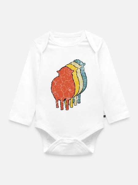 Schaf Schafe - Baby Bio-Langarm-Body - Weiß