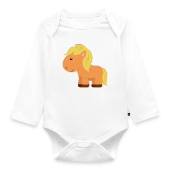 Petit Cheval Poney Mignon Poney - Body Bébé bio manches longues - blanc - Devant