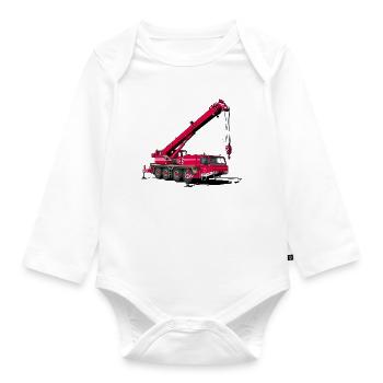 Mobile crane - Organic Longsleeve Baby Bodysuit - white - Front