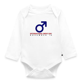 International Men's Day - Organic Longsleeve Baby Bodysuit - white - Front