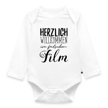 falscher Film - Baby Bio-Langarm-Body - Weiß - Vorne