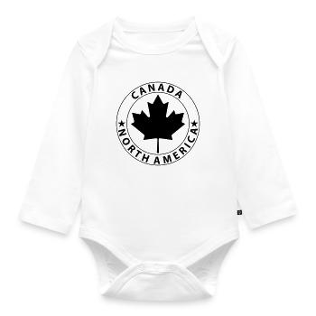 Canada Design 4 - Organic Longsleeve Baby Bodysuit - white - Front