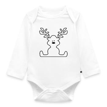 Elch - Baby Bio-Langarm-Body - Weiß - Vorne