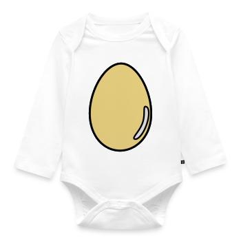 Ei - Baby Bio-Langarm-Body - Weiß - Vorne