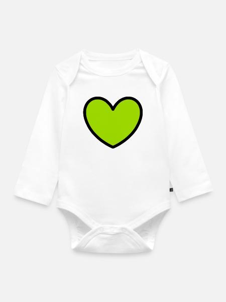 grünes Herz Symbol Herz grün Herzen Paare Geschenk - Baby Bio-Langarm-Body - Weiß