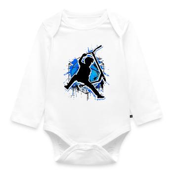 Scooter - Stuntscooter - Trottinett - Roller Blau - Baby Bio-Langarm-Body - Weiß - Vorne