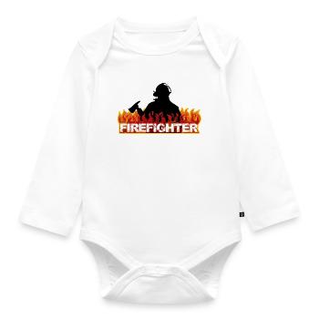 Feuerwehrmann - Mut und Leidenschaft - Baby Bio-Langarm-Body - Weiß - Vorne