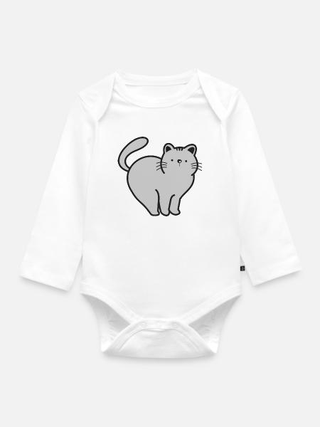 Katze Katzen - Baby Bio-Langarm-Body - Weiß
