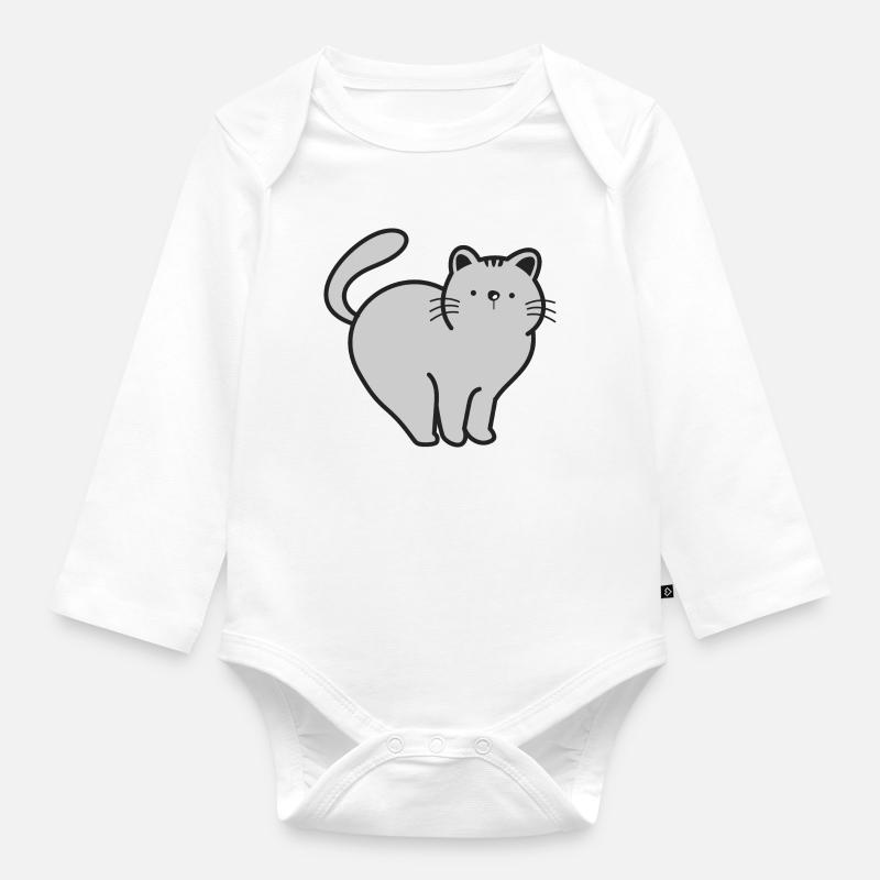 Katze Katzen - Baby Bio-Langarm-Body - Weiß