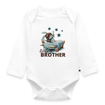 Frère cadet - Body Bébé bio manches longues - blanc - Devant