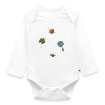 Planet - Organic Longsleeve Baby Bodysuit - white - Front