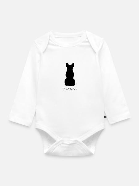 French Bulldog - Baby Bio-Langarm-Body - Weiß
