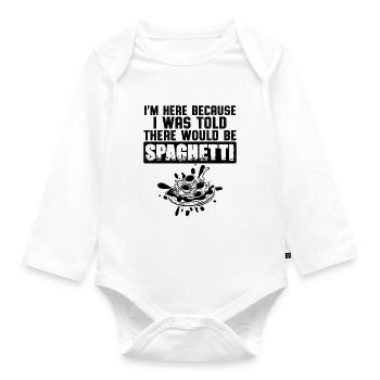 spaghetti pasta - Organic Longsleeve Baby Bodysuit - white - Front