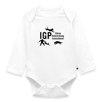 IGP Hundesport - Black - Baby Bio-Langarm-Body - Weiß - Vorne