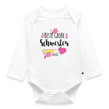 Beste Große Schwester Loading - Baby Bio-Langarm-Body - Weiß - Vorne
