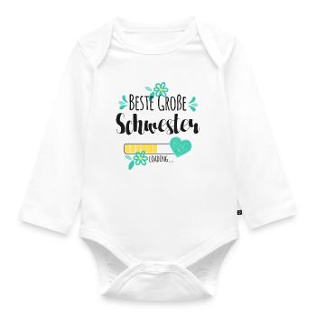 Beste Große Schwester Loading - Baby Bio-Langarm-Body - Weiß - Vorne