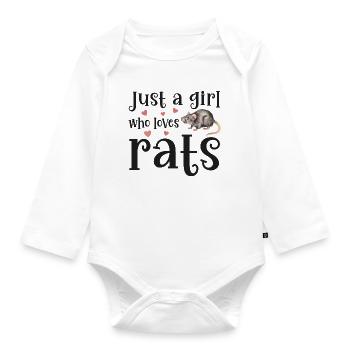 Ratte Ratten - Baby Bio-Langarm-Body - Weiß - Vorne