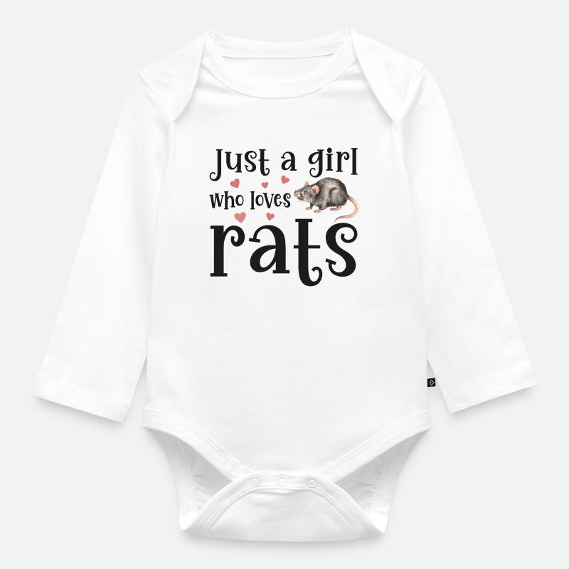 Ratte Ratten - Baby Bio-Langarm-Body - Weiß