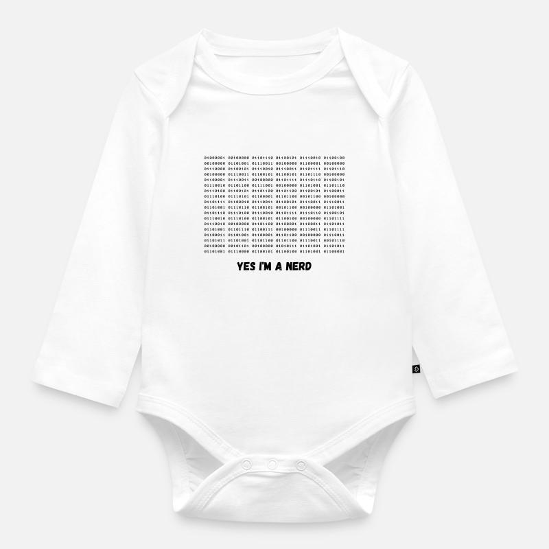 Ich bin ein Nerd - Baby Bio-Langarm-Body - Weiß