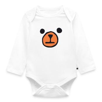 Bären Gesicht - Bär - Baby Bio-Langarm-Body - Weiß - Vorne