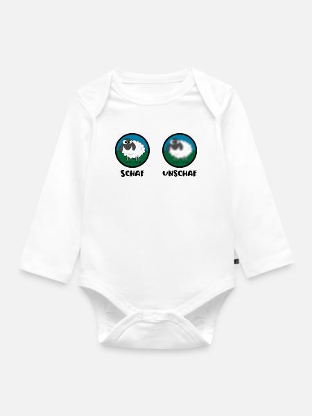 Schaf Unschaf - Baby Bio-Langarm-Body - Weiß