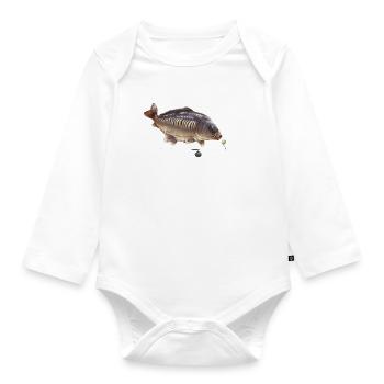 Spiegelkarpfenfischen Boilie Rig Design Anglerbiss - Baby Bio-Langarm-Body - Weiß - Vorne