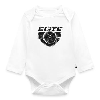 Flieger Elite - Baby Bio-Langarm-Body - Weiß - Vorne