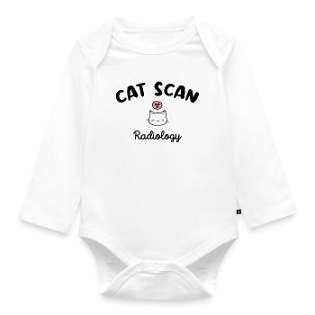 CAT SCAN Radio Manipulator Cat Radiology - Organic Longsleeve Baby Bodysuit - white - Front