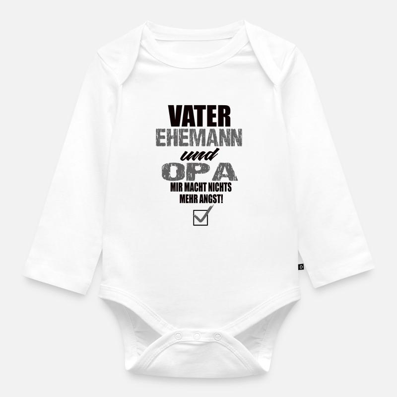 Vater Ehemann und Opa - Baby Bio-Langarm-Body - Weiß