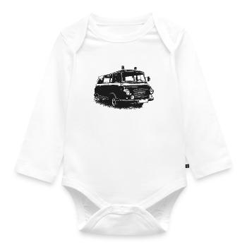 Barkas with blue light - Organic Longsleeve Baby Bodysuit - white - Front