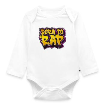 Born to rap - Organic Longsleeve Baby Bodysuit - white - Front