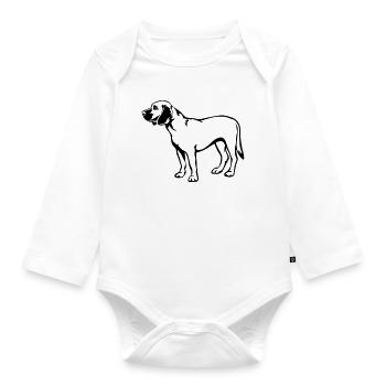 Hanoverian Sweat Dog - Organic Longsleeve Baby Bodysuit - white - Front