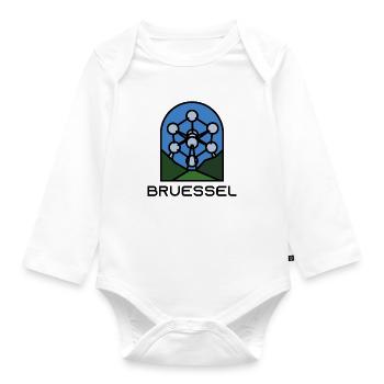 Brüssel - Baby Bio-Langarm-Body - Weiß - Vorne